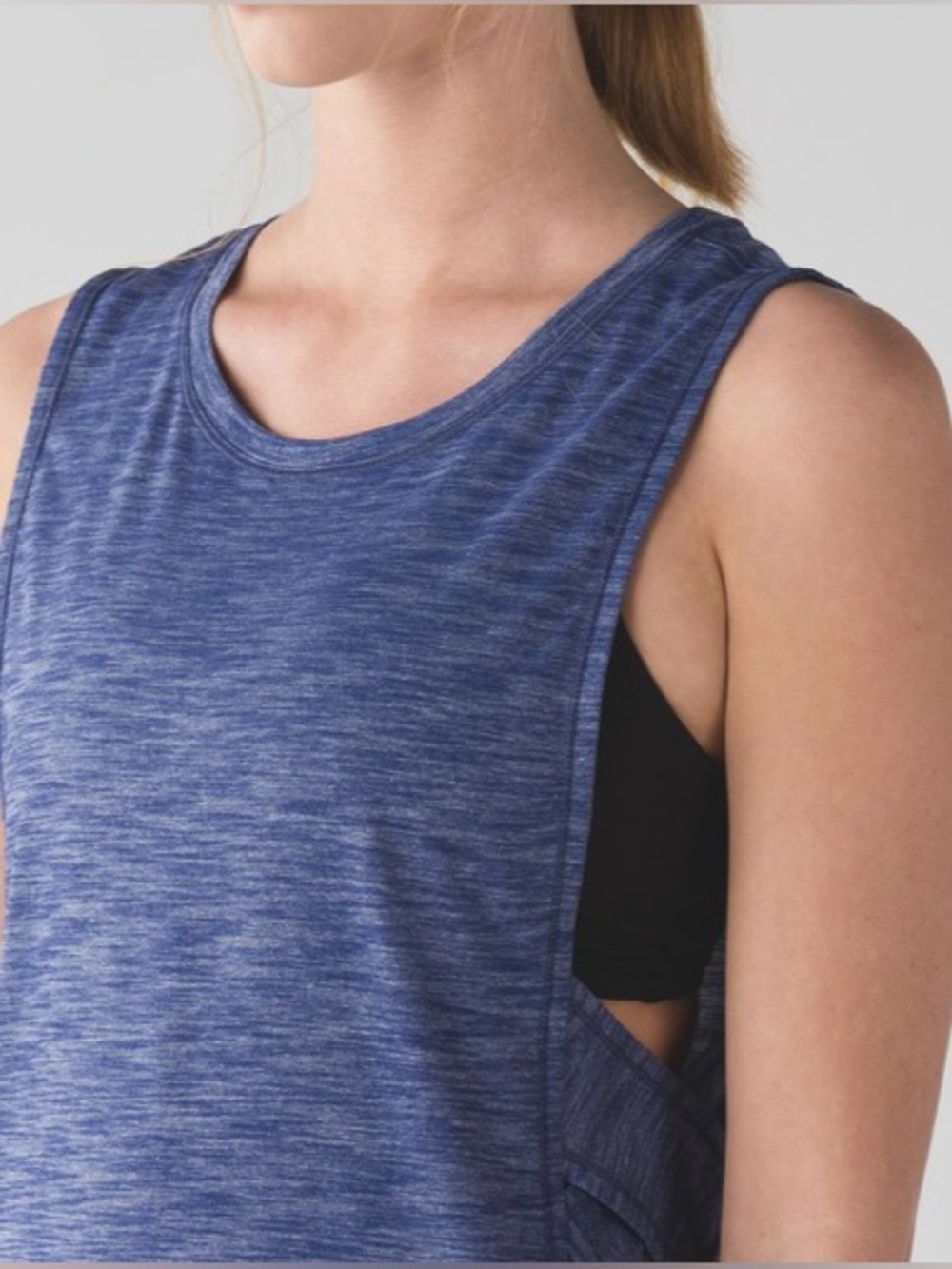 Lululemon Women’s Sz 6/8? Heathered Hero Blue Var-City Muscle Tank - Picture 5 of 16